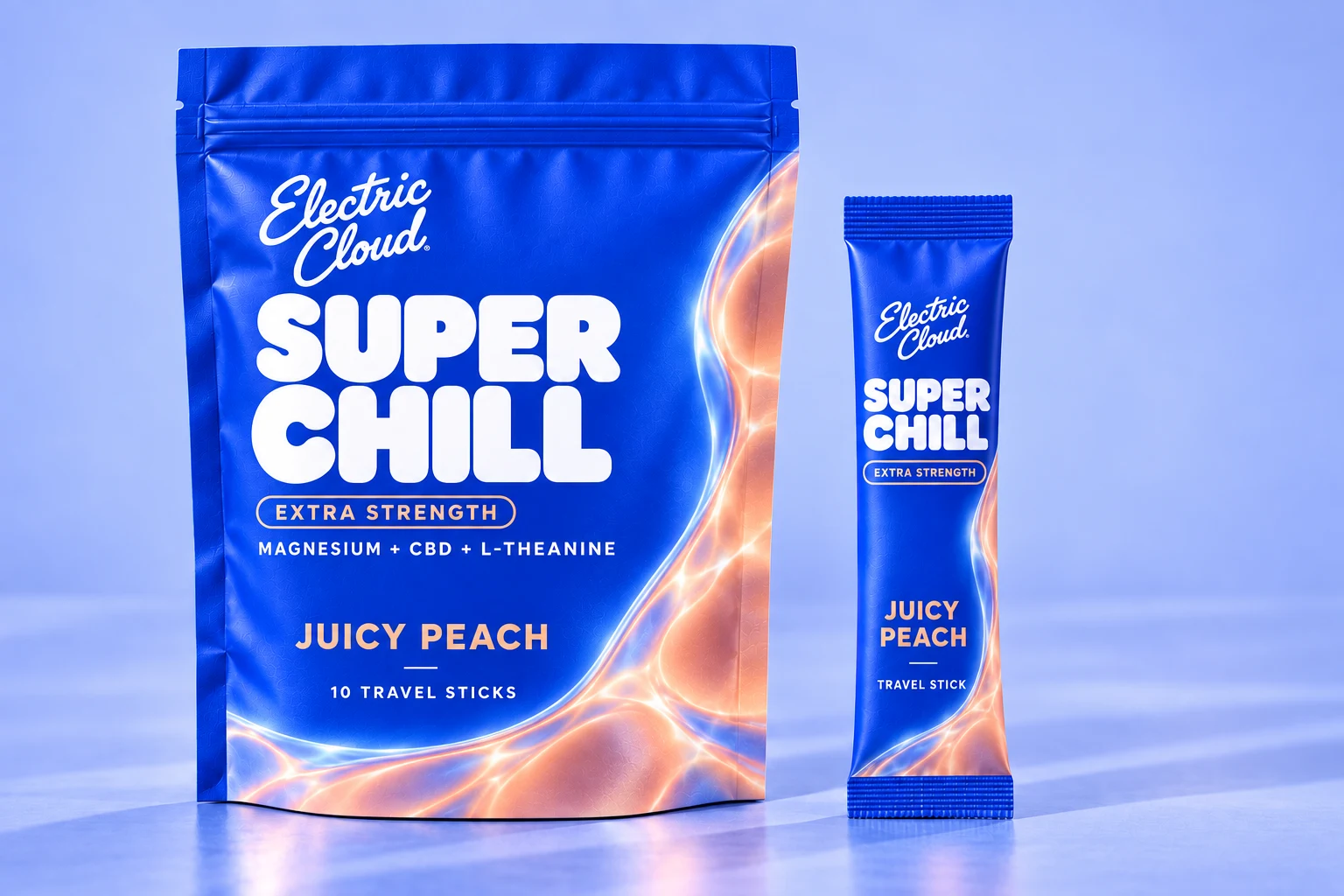 Juicy Peach Liquid Frame pouch and travel stick